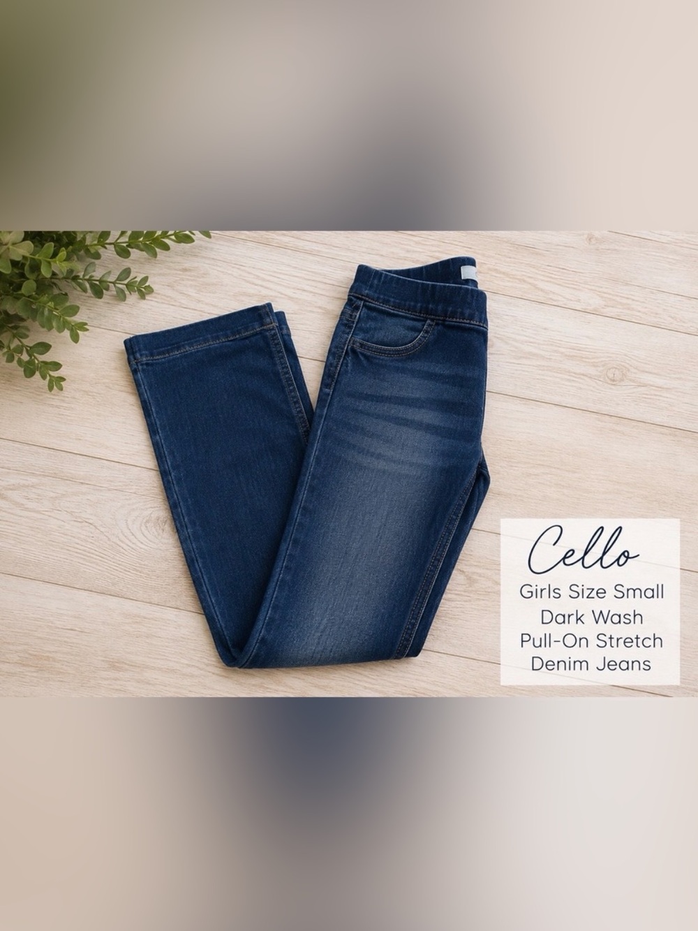 Cello Girls Size Small Dark Wash Pull-On Stretch Denim Jeans